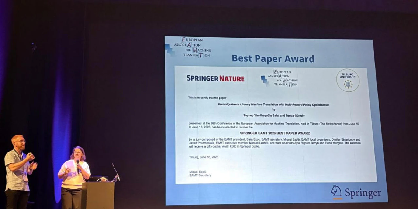 Best Paper Award for Zeynep Yirmibeşoğlu Balal at EAMT 2026